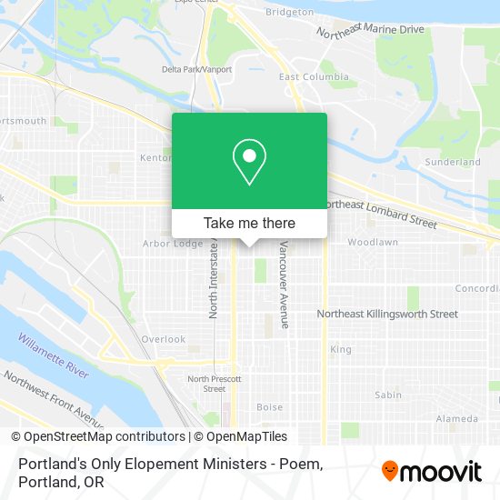 Mapa de Portland's Only Elopement Ministers - Poem