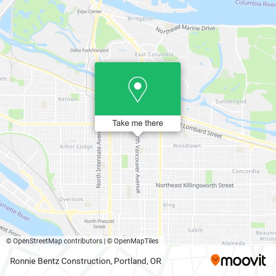 Ronnie Bentz Construction map