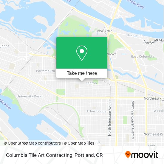 Columbia Tile Art Contracting map