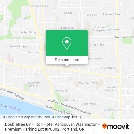 Mapa de Doubletree By Hilton Hotel Vancouver, Washington - Premium Parking Lot #P6002