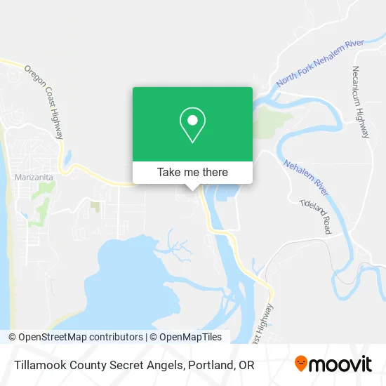 Mapa de Tillamook County Secret Angels