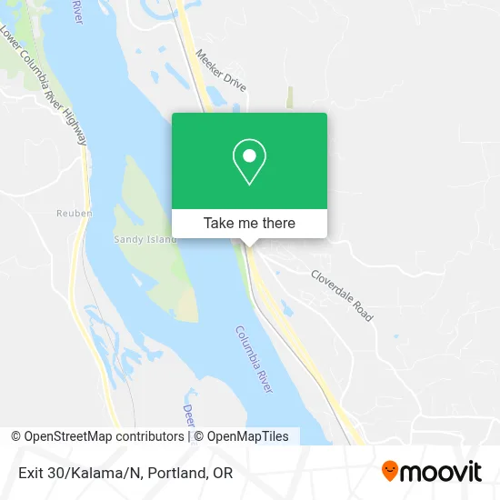 Exit 30/Kalama/N map