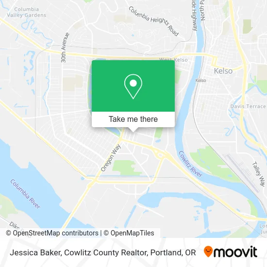 Jessica Baker, Cowlitz County Realtor map