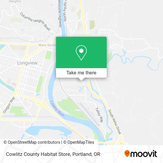 Cowlitz County Habitat Store map