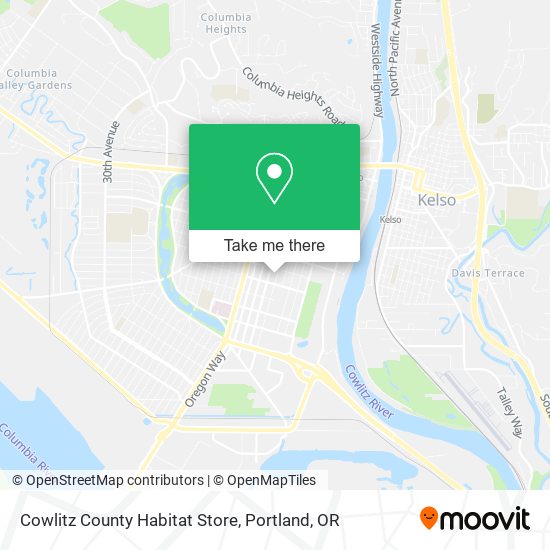 Cowlitz County Habitat Store map