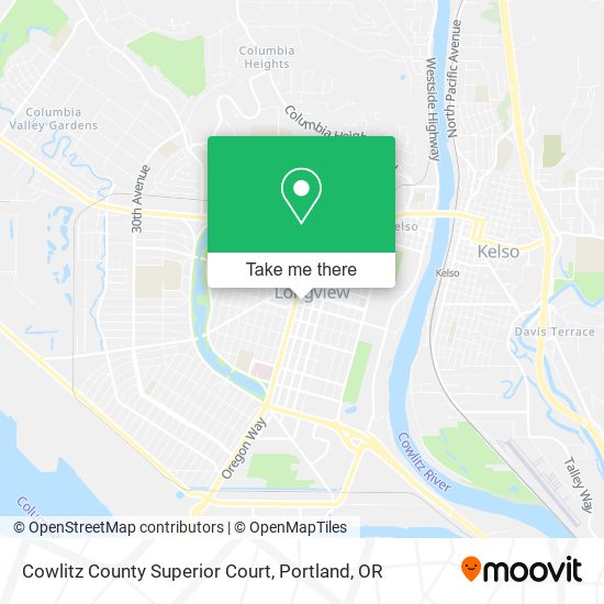 Cowlitz County Superior Court map