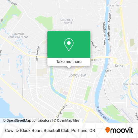 Cowlitz Black Bears Baseball Club map