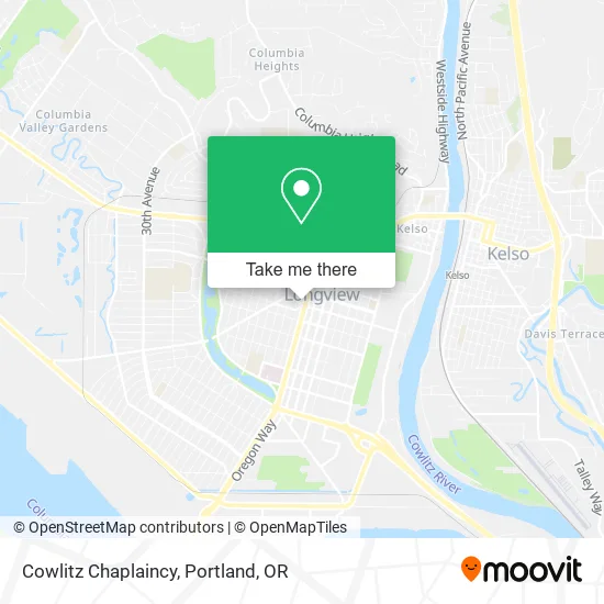 Cowlitz Chaplaincy map