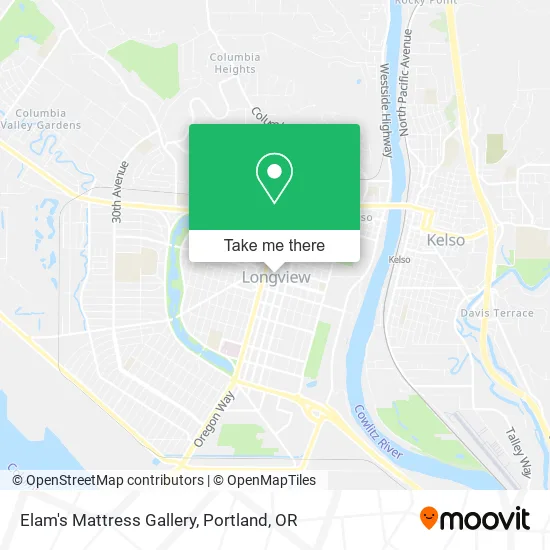Elam's Mattress Gallery map