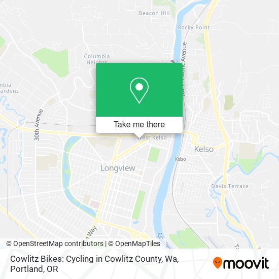 Cowlitz Bikes: Cycling in Cowlitz County, Wa map