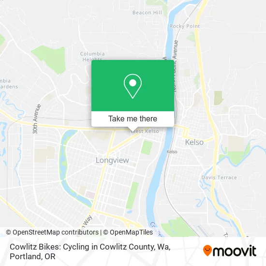 Mapa de Cowlitz Bikes: Cycling in Cowlitz County, Wa