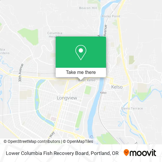 Mapa de Lower Columbia Fish Recovery Board