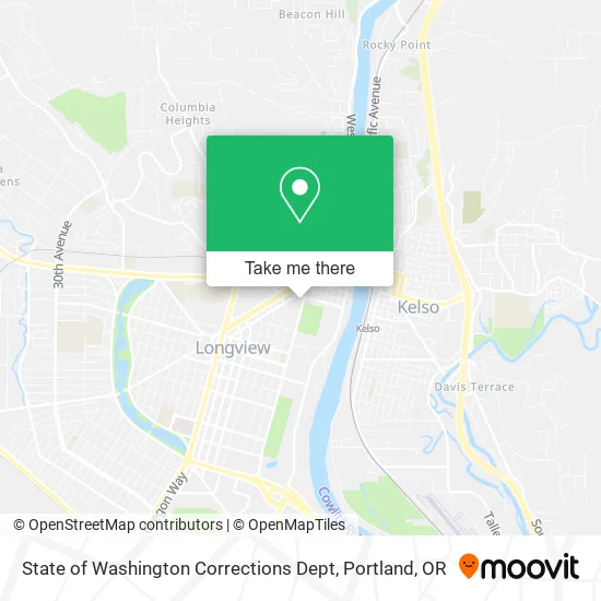 State of Washington Corrections Dept map