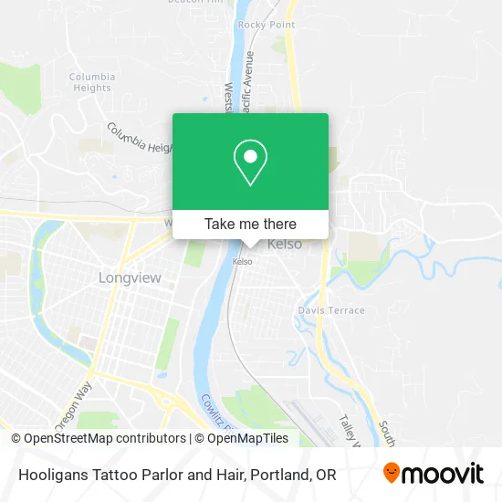 Hooligans Tattoo Parlor and Hair map