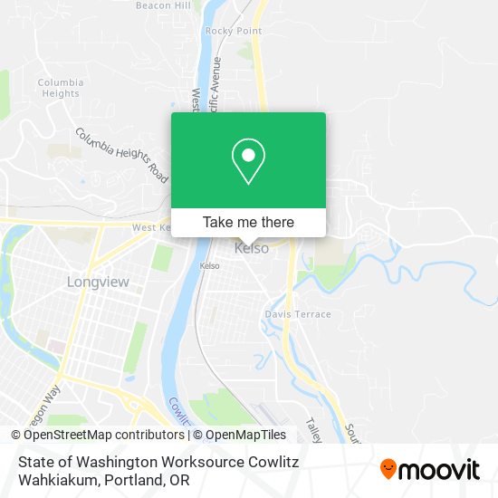 Mapa de State of Washington Worksource Cowlitz Wahkiakum