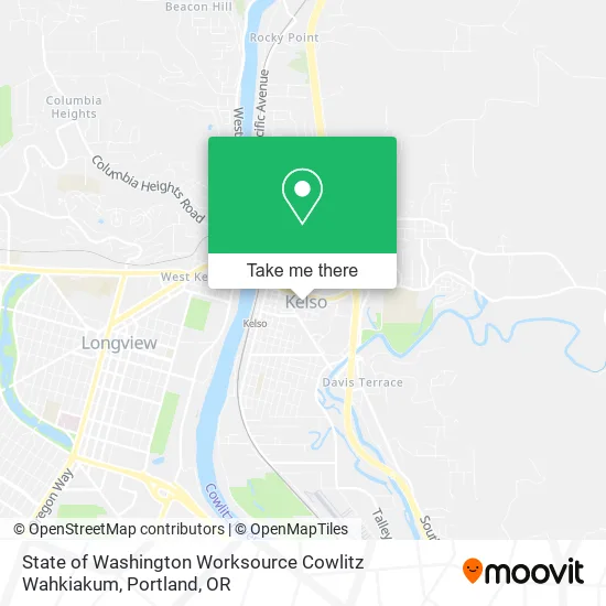 State of Washington Worksource Cowlitz Wahkiakum map
