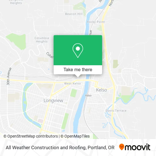 All Weather Construction and Roofing map