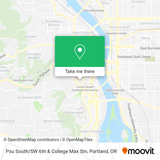Mapa de Psu South / SW 6th & College Max Stn