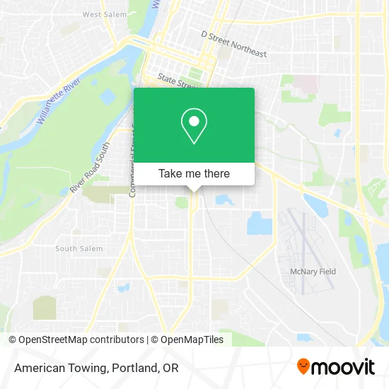 American Towing map
