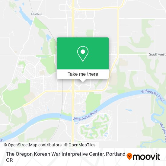 The Oregon Korean War Interpretive Center map