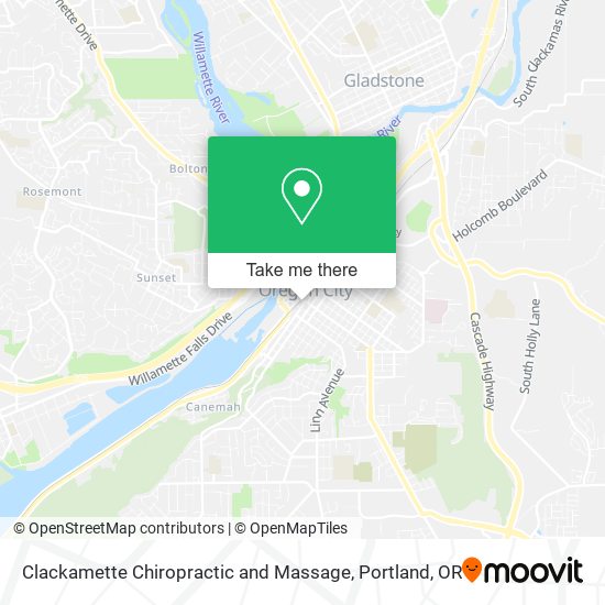 Clackamette Chiropractic and Massage map