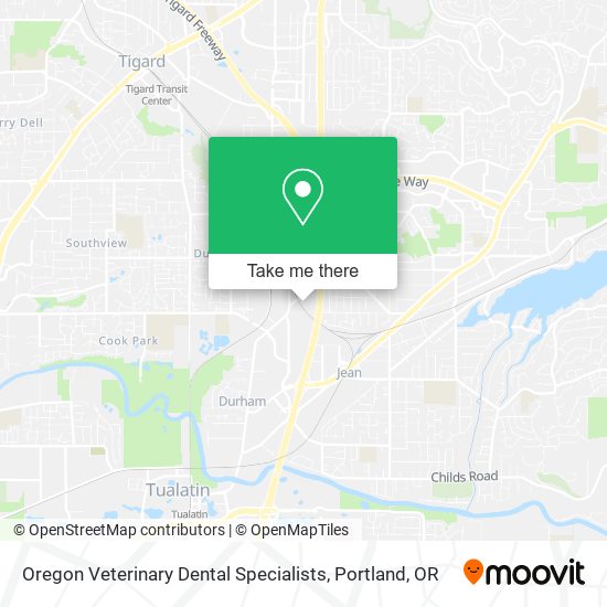 Mapa de Oregon Veterinary Dental Specialists