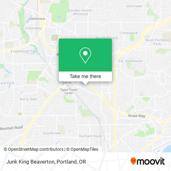 Junk King Beaverton map