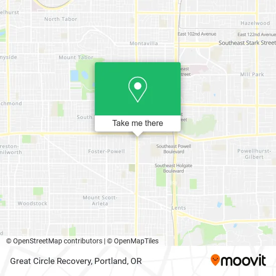 Great Circle Recovery map