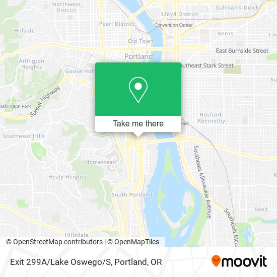 Exit 299A/Lake Oswego/S map