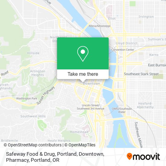 Mapa de Safeway Food & Drug, Portland, Downtown, Pharmacy