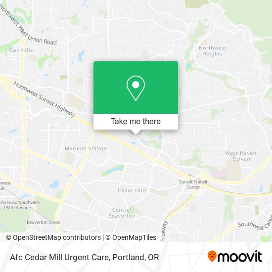 Afc Cedar Mill Urgent Care map