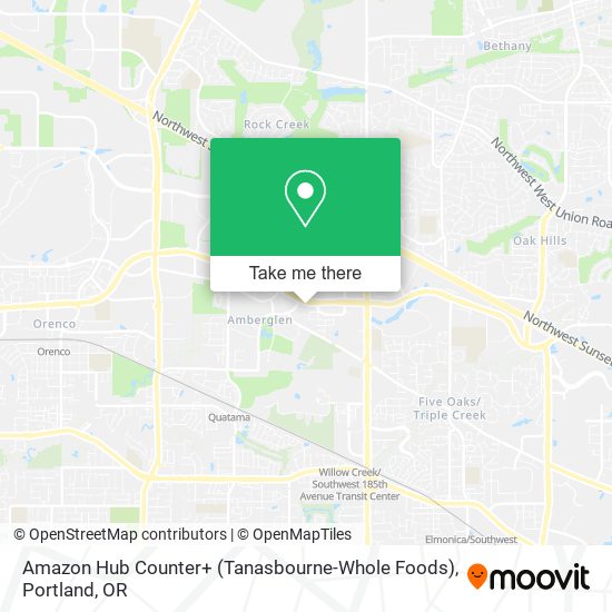 Mapa de Amazon Hub Counter+ (Tanasbourne-Whole Foods)