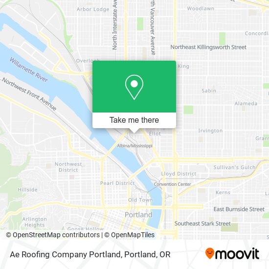 Ae Roofing Company Portland map