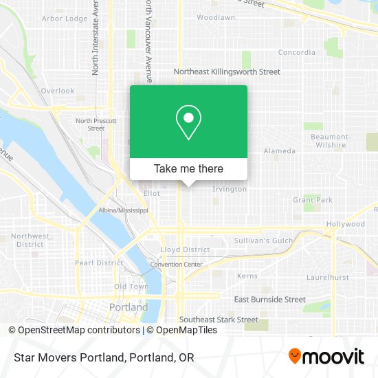 Star Movers Portland map