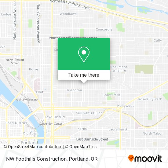 NW Foothills Construction map