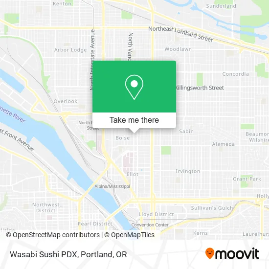 Wasabi Sushi PDX map