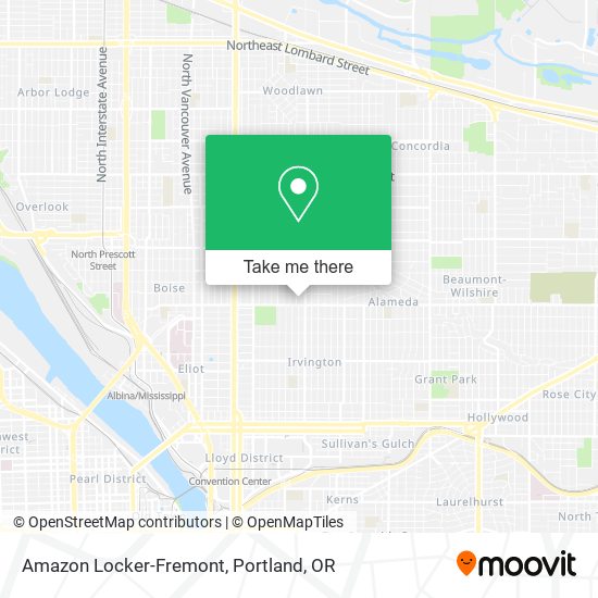 Amazon Locker-Fremont map