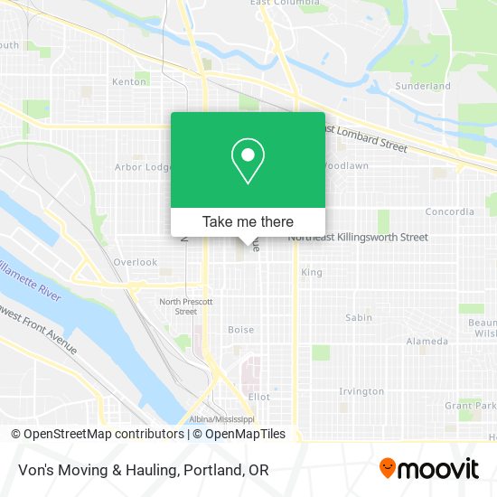 Mapa de Von's Moving & Hauling