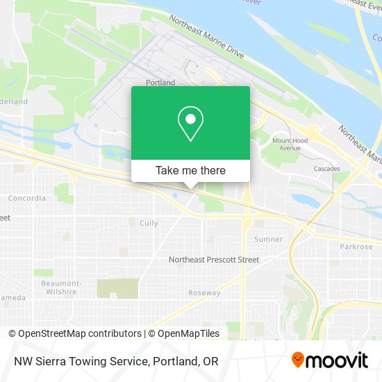 NW Sierra Towing Service map