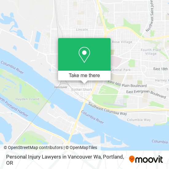 Personal Injury Lawyers in Vancouver Wa map