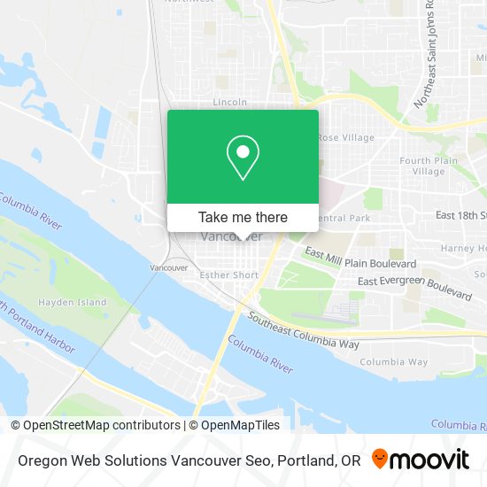 Mapa de Oregon Web Solutions Vancouver Seo