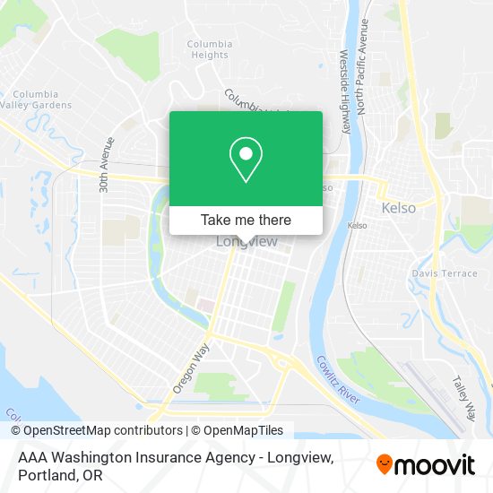 AAA Washington Insurance Agency - Longview map