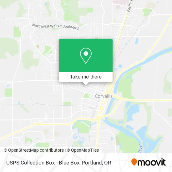 Mapa de USPS Collection Box - Blue Box
