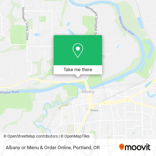 Albany or Menu & Order Online map