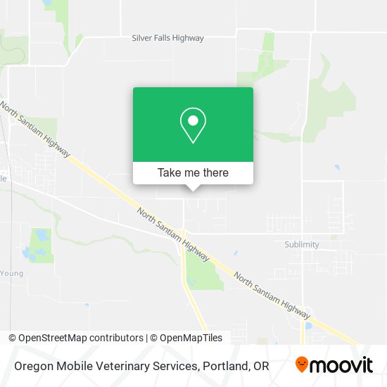 Mapa de Oregon Mobile Veterinary Services