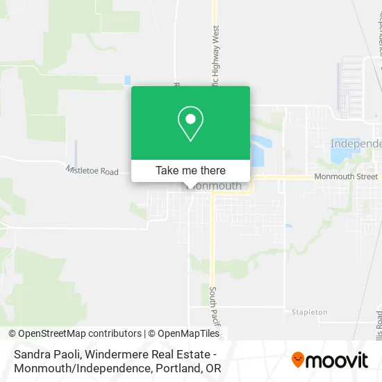 Mapa de Sandra Paoli, Windermere Real Estate - Monmouth / Independence