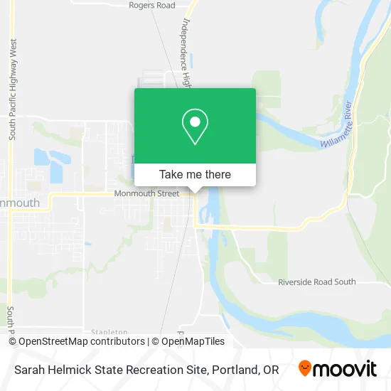 Sarah Helmick State Recreation Site map