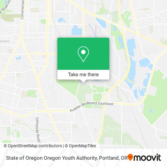 State of Oregon Oregon Youth Authority map