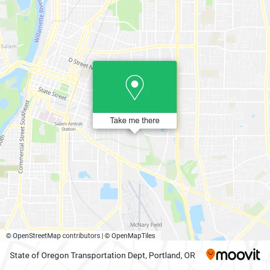 State of Oregon Transportation Dept map