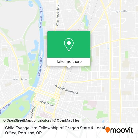Child Evangelism Fellowship of Oregon State & Local Office map